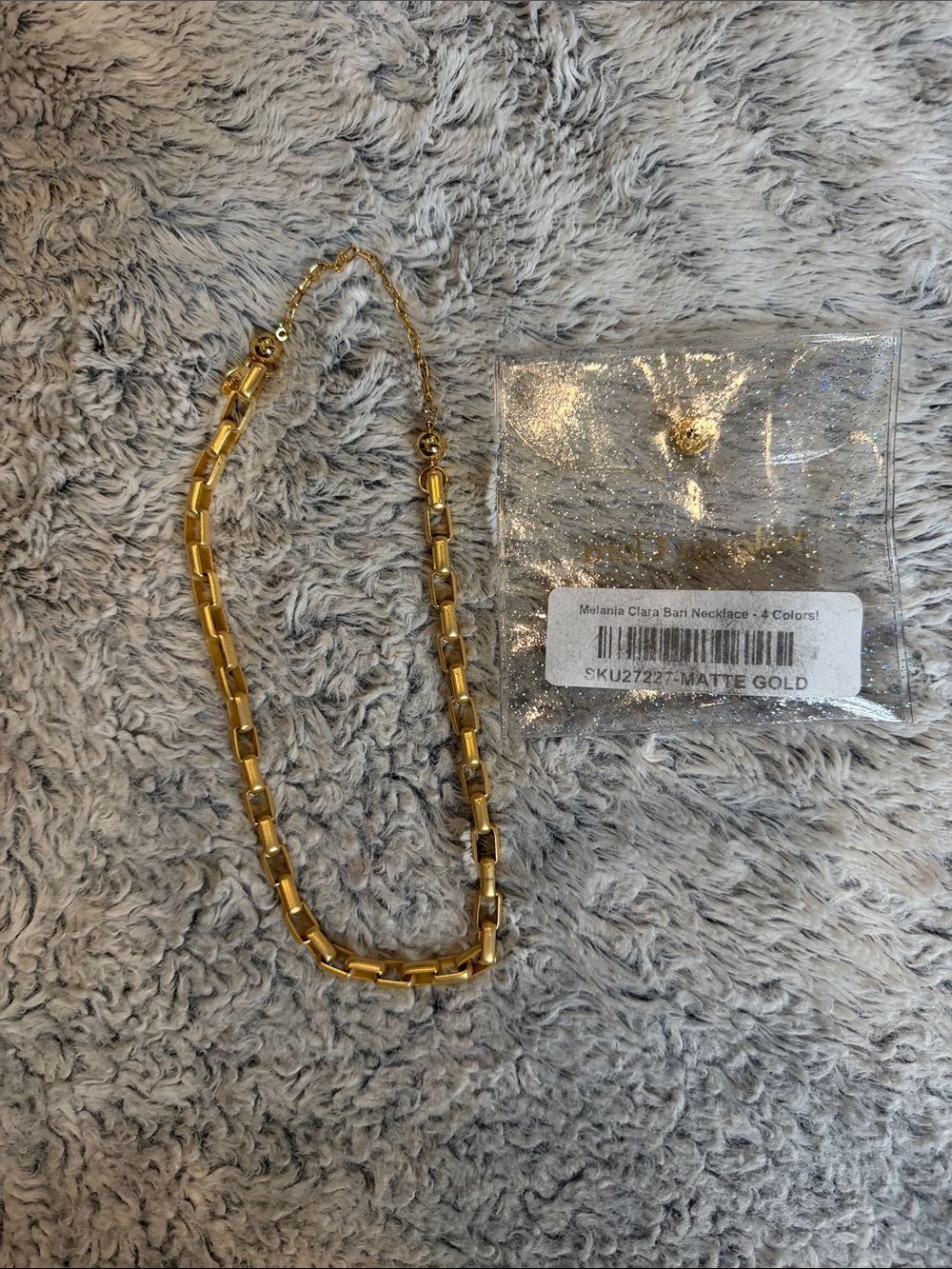 Melania Clara Matte Gold Bari Necklace